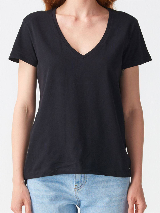 T-shirt basic z dekoltem V